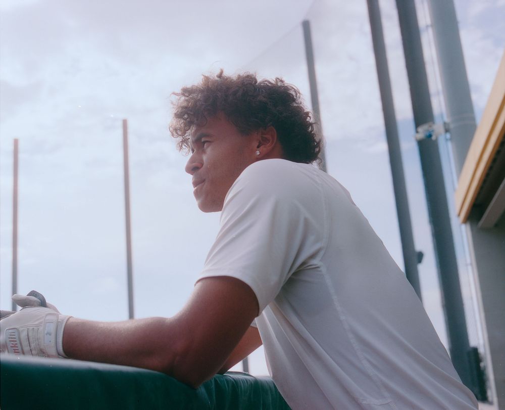 A portrait of a subject made with medium format film