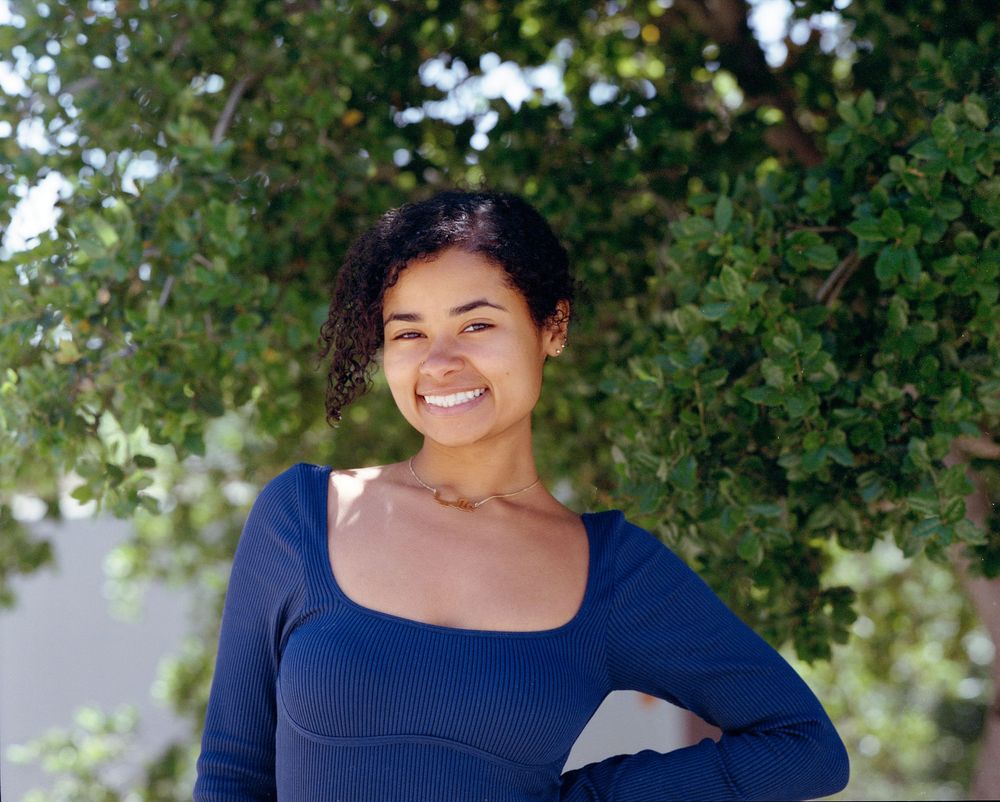 A portrait of a subject made with medium format film