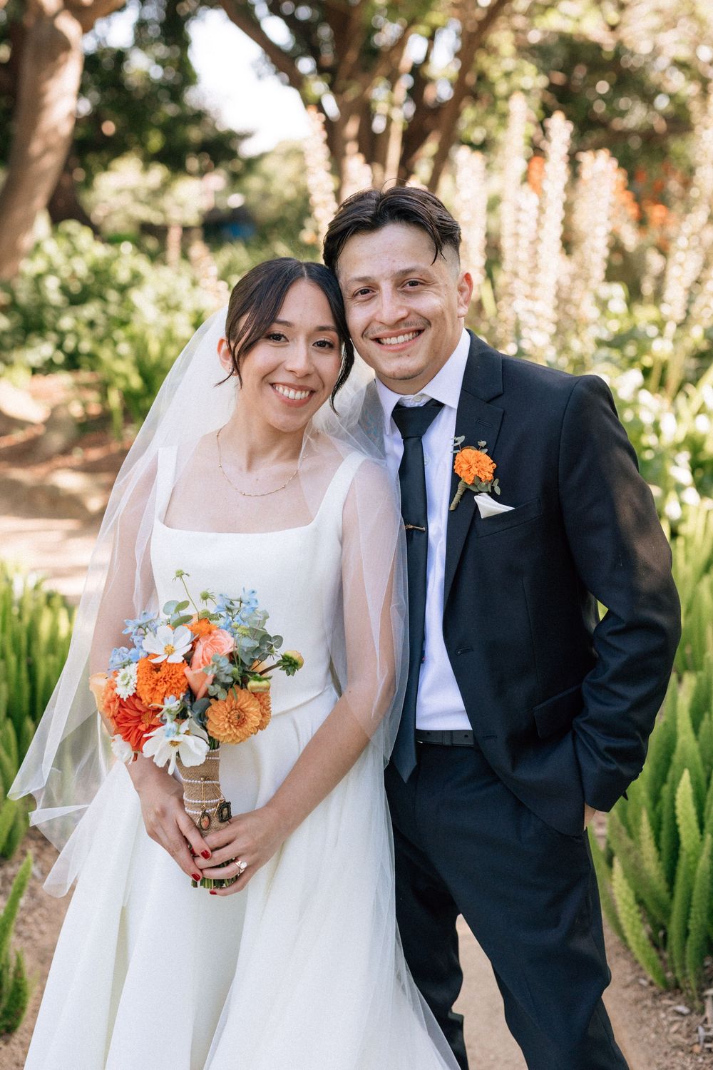 A beautiful, warm film close-up showing creamy skin tones and soft focus, typical of a professional Santa Barbara wedding photographer.