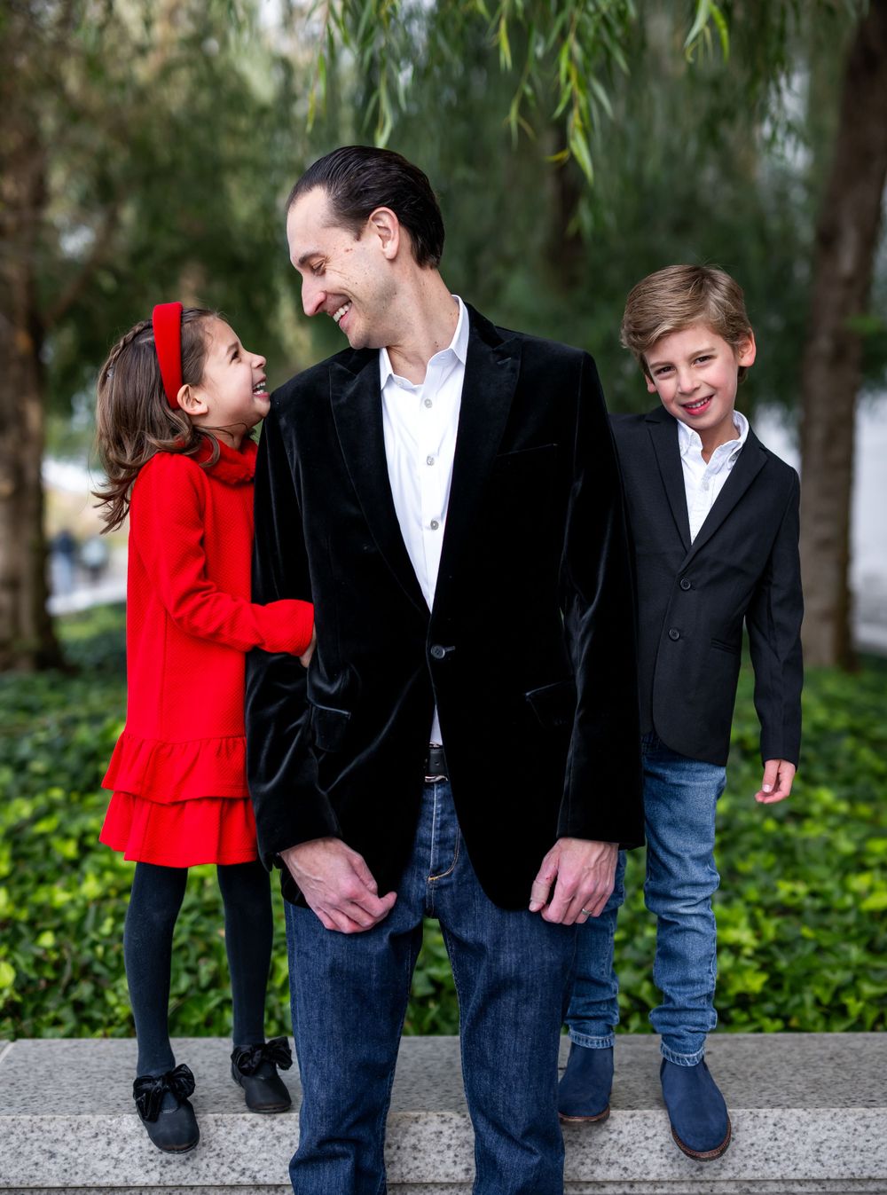 "Family enjoying the breathtaking panoramic views of Washington, D.C., from the rooftop of the Kennedy Center."