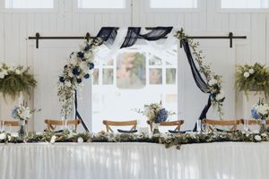 Blue and white aesthetic table decor, Grand Ivory, Moncton wedding photography