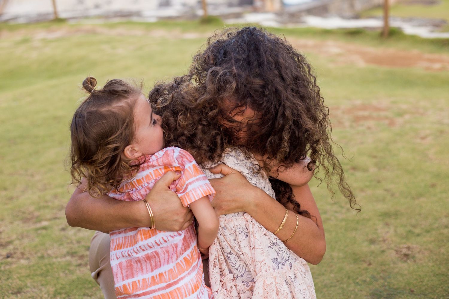 Surprise wedding. Bride and her kids. El Morro. Old San Juan, Puerto Rico.
