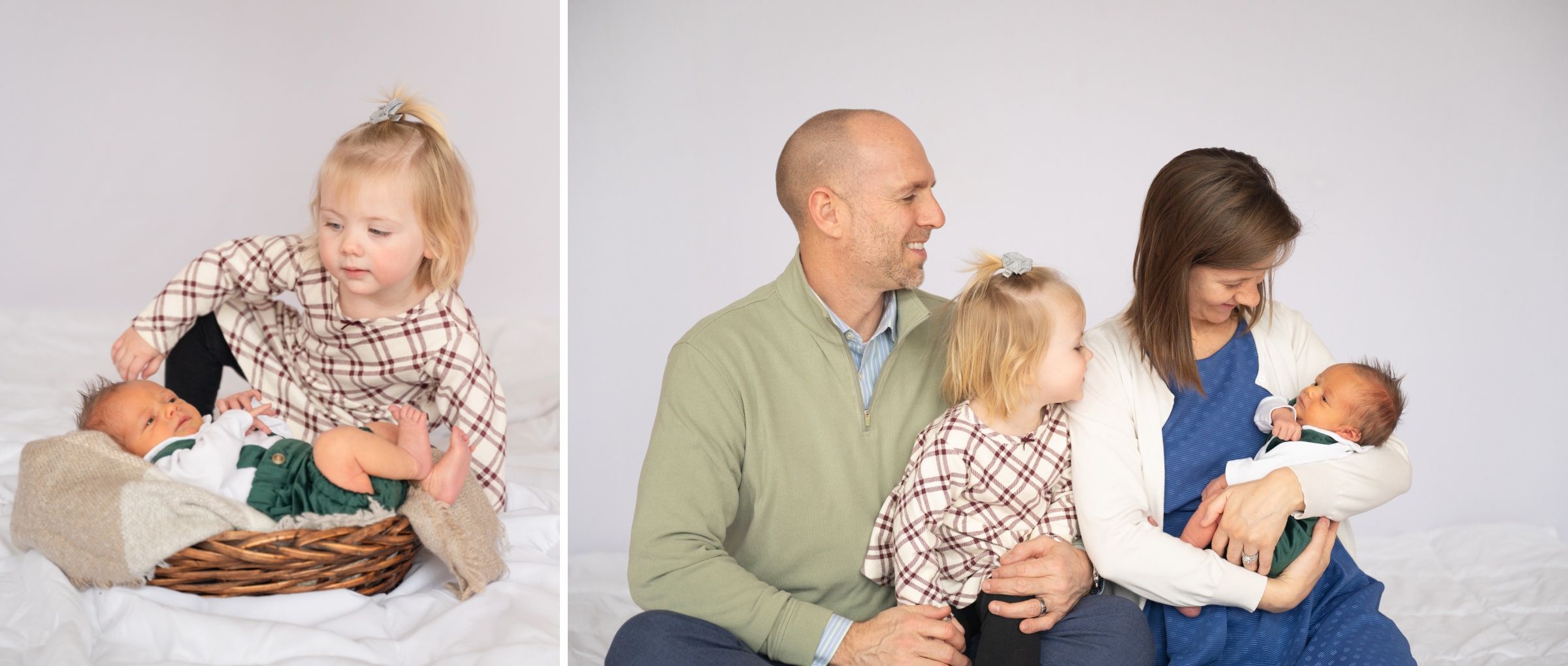 Newborn baby boy with family in natural light studio by Bartlesville Photographer Kristi Bray