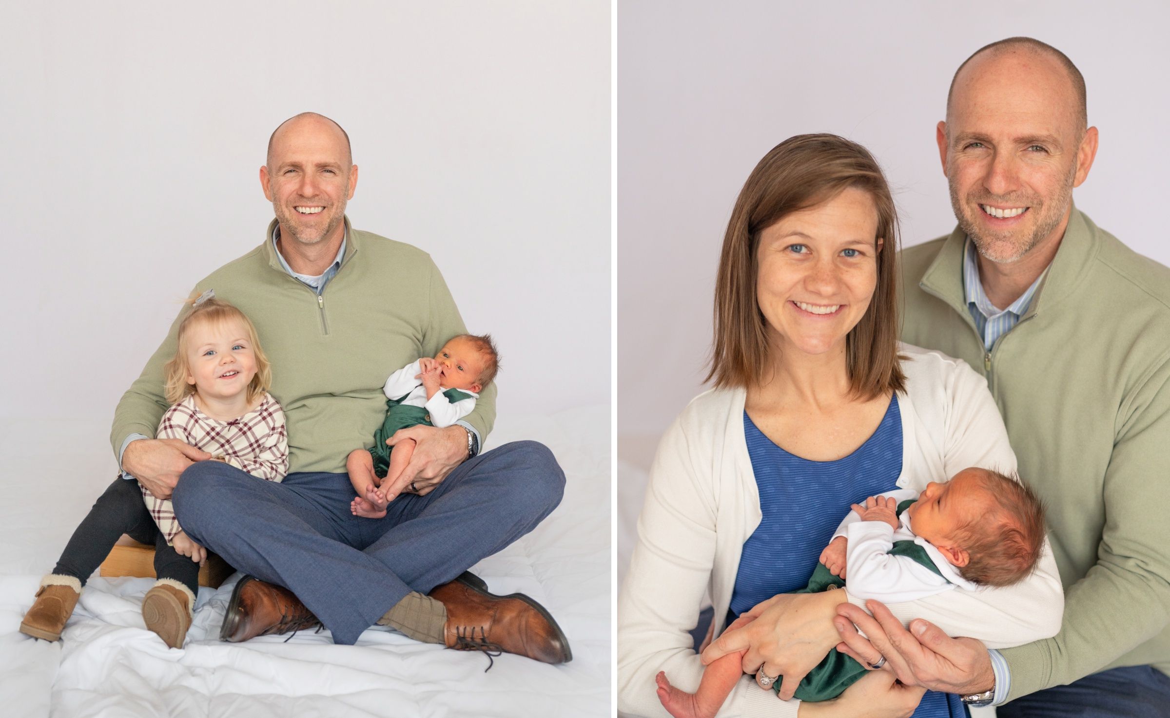 Newborn baby boy with family in natural light studio by Bartlesville Photographer Kristi Bray