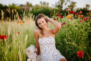 Bramble's Edge flower field Rose Hill, KS senior pictures session