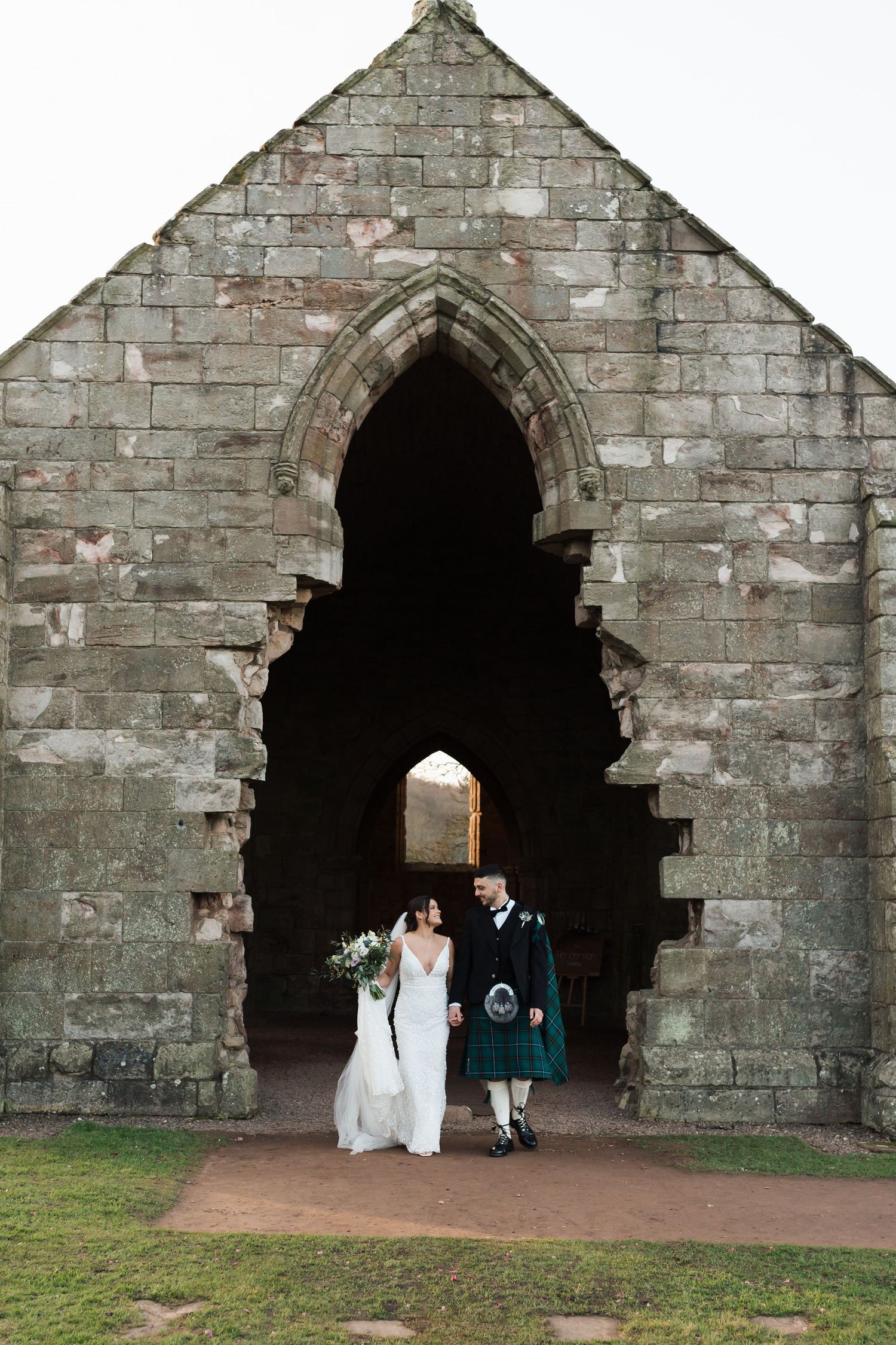 N&C at the church ruin in Dunglass.