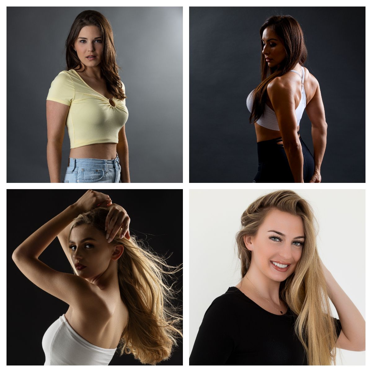 A collage of models taken in the studio in Gilbert, AZ