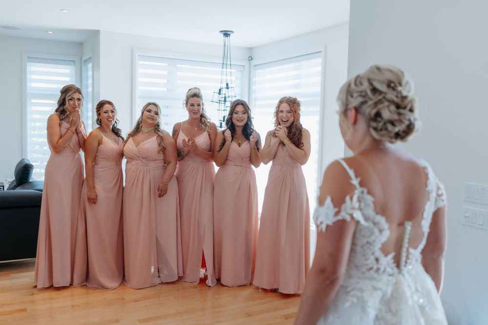 First Look avec les demoiselles d'honneur à Lévis, Québec