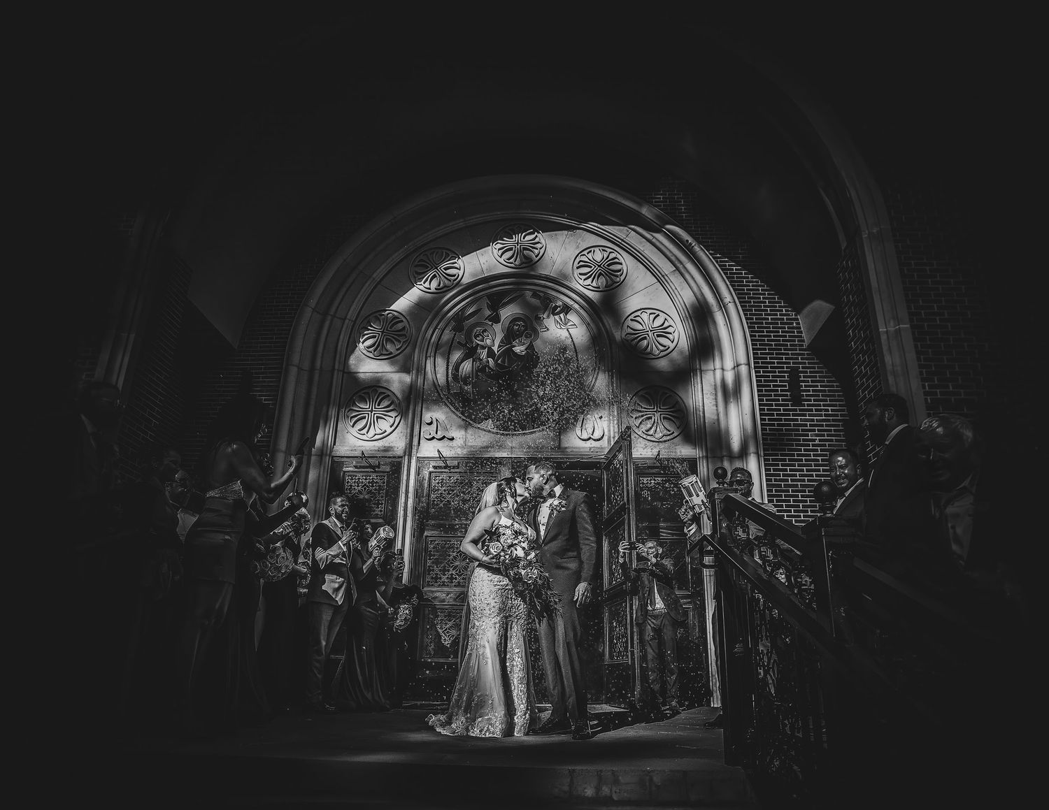 golf cart wedding at sea lion beach wedding park dale wedding photography, in the style of realistic fantasy artwork