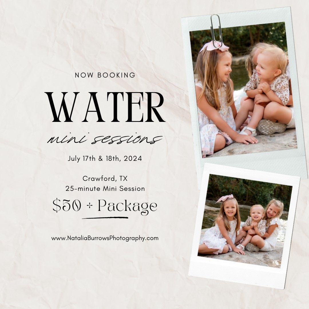 Water Mini Session near Waco, Texas with Natalia Burrows Photography in Crawford, Texas