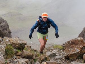 Sky Runner ascending Scafell Pike