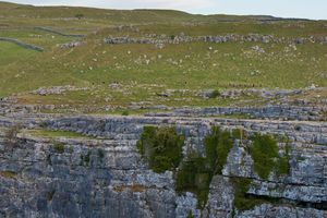 Ultra Runners crossing Malham Cove