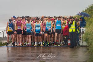 Runners on the start line of a road 5k, New Marske