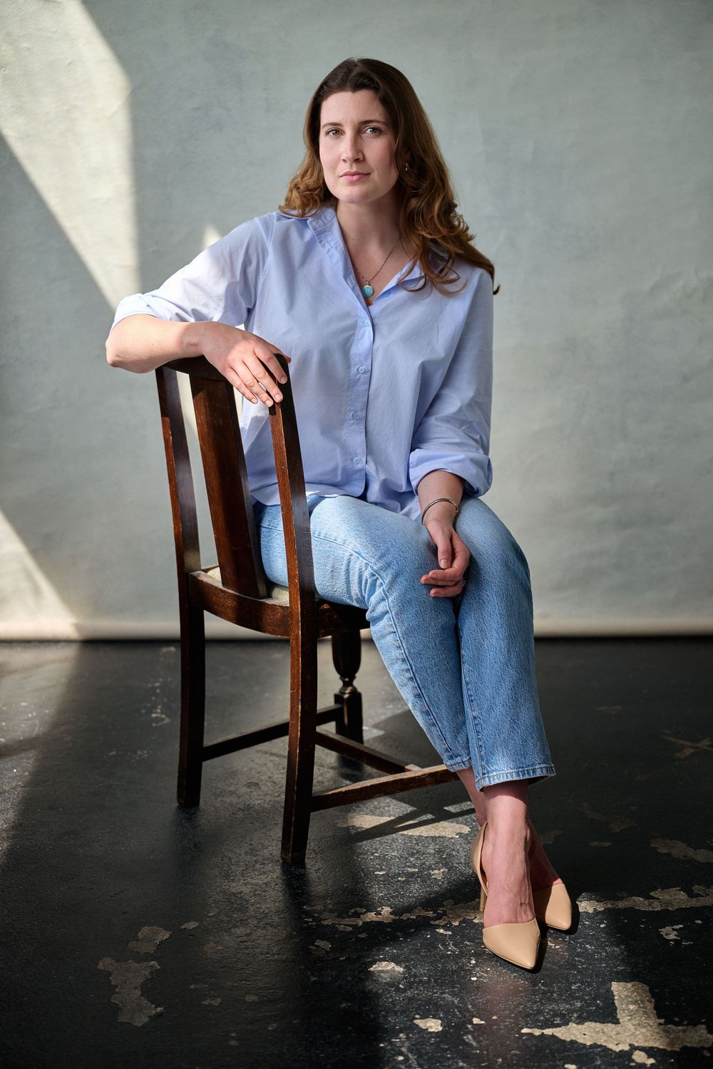 Studio portrait of author Maggie LIttlejohn