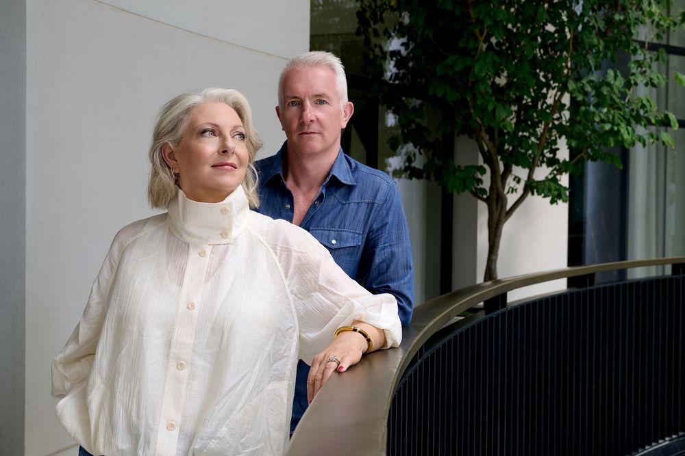 Natural, authentic corporate portraits of Phil Waterson & Claudia Riga De Spinoza from Mhòr Studios at The Whitely, Queensway London.