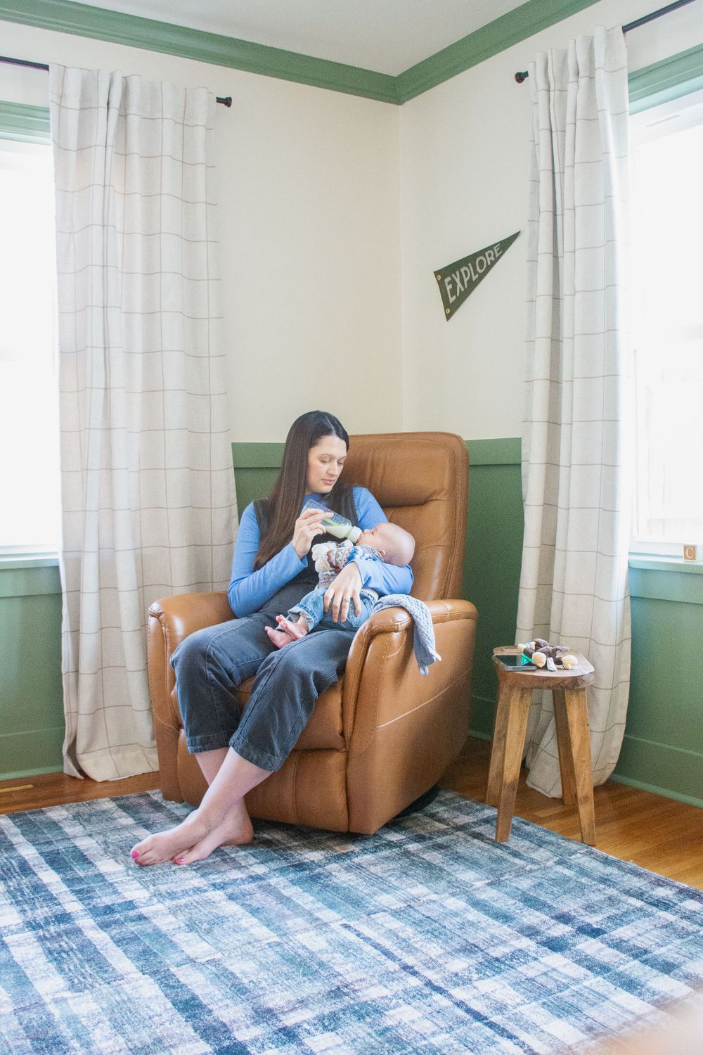 mom sitting with baby