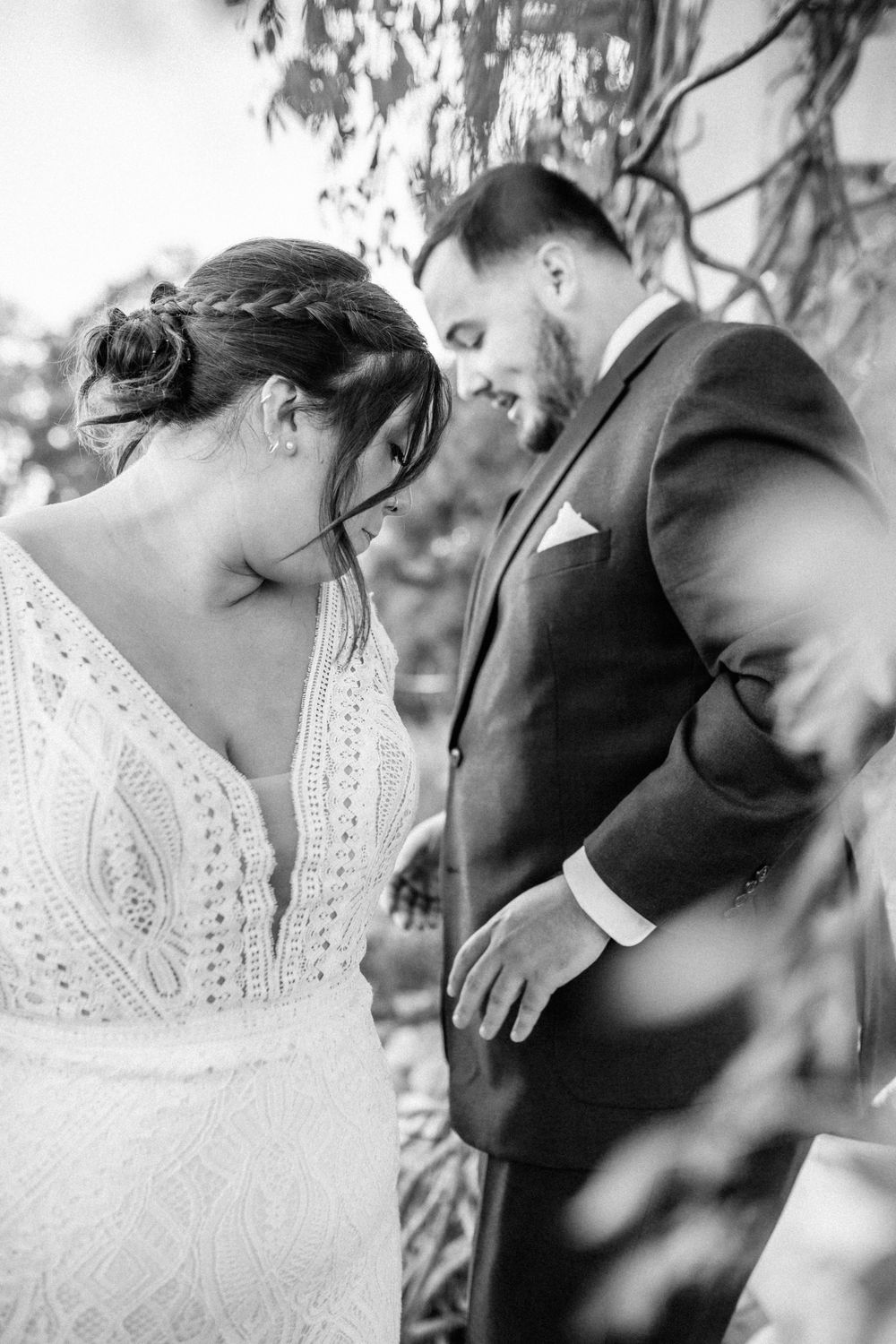 bride and groom under arbor in newport news, virginia marina