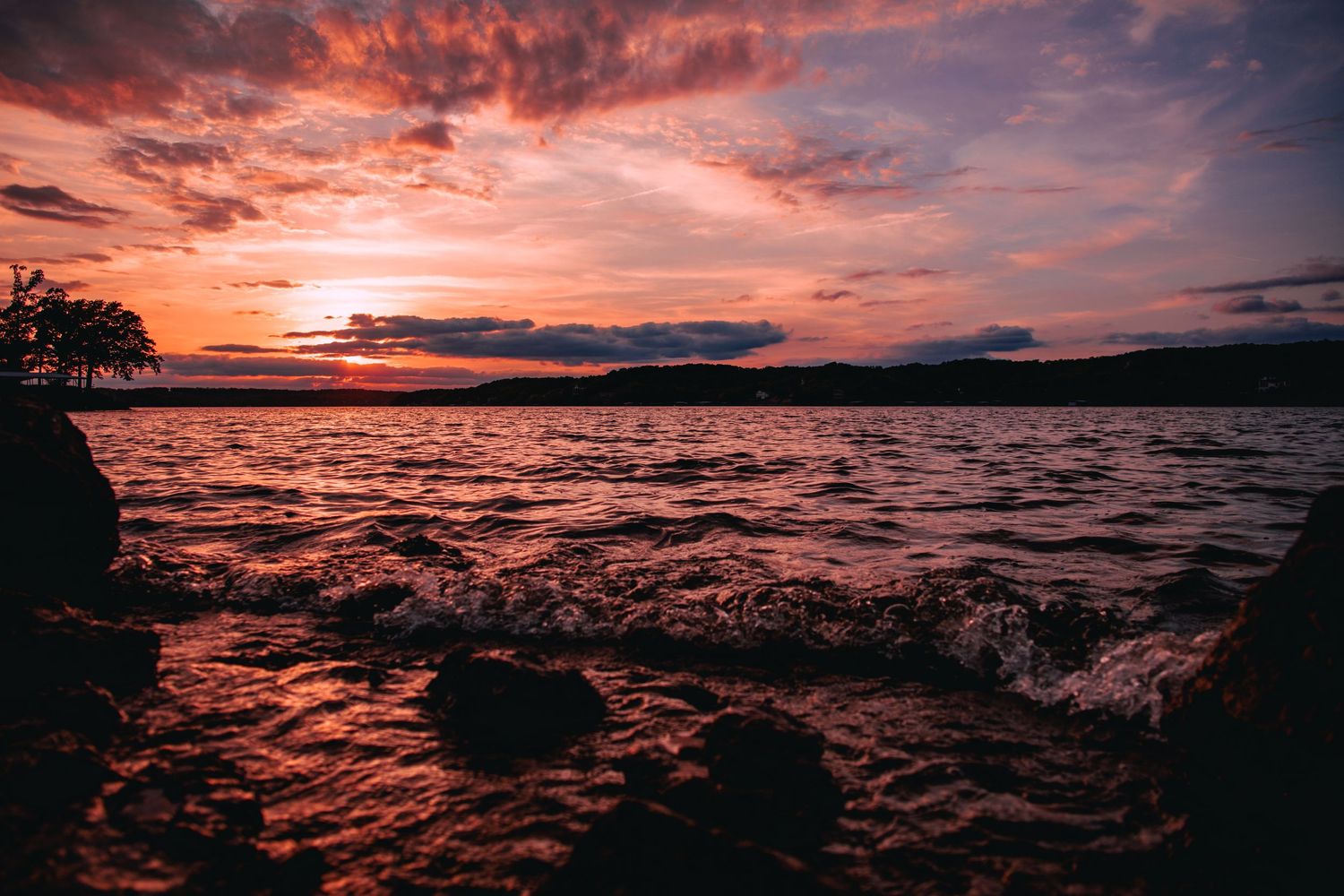 Vows by Current River at sunset — intimate elopement, Alton MO area