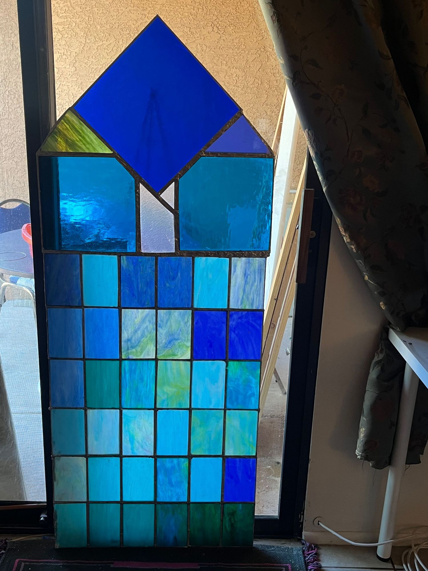 Work in progress cathedral window, soon to be painted