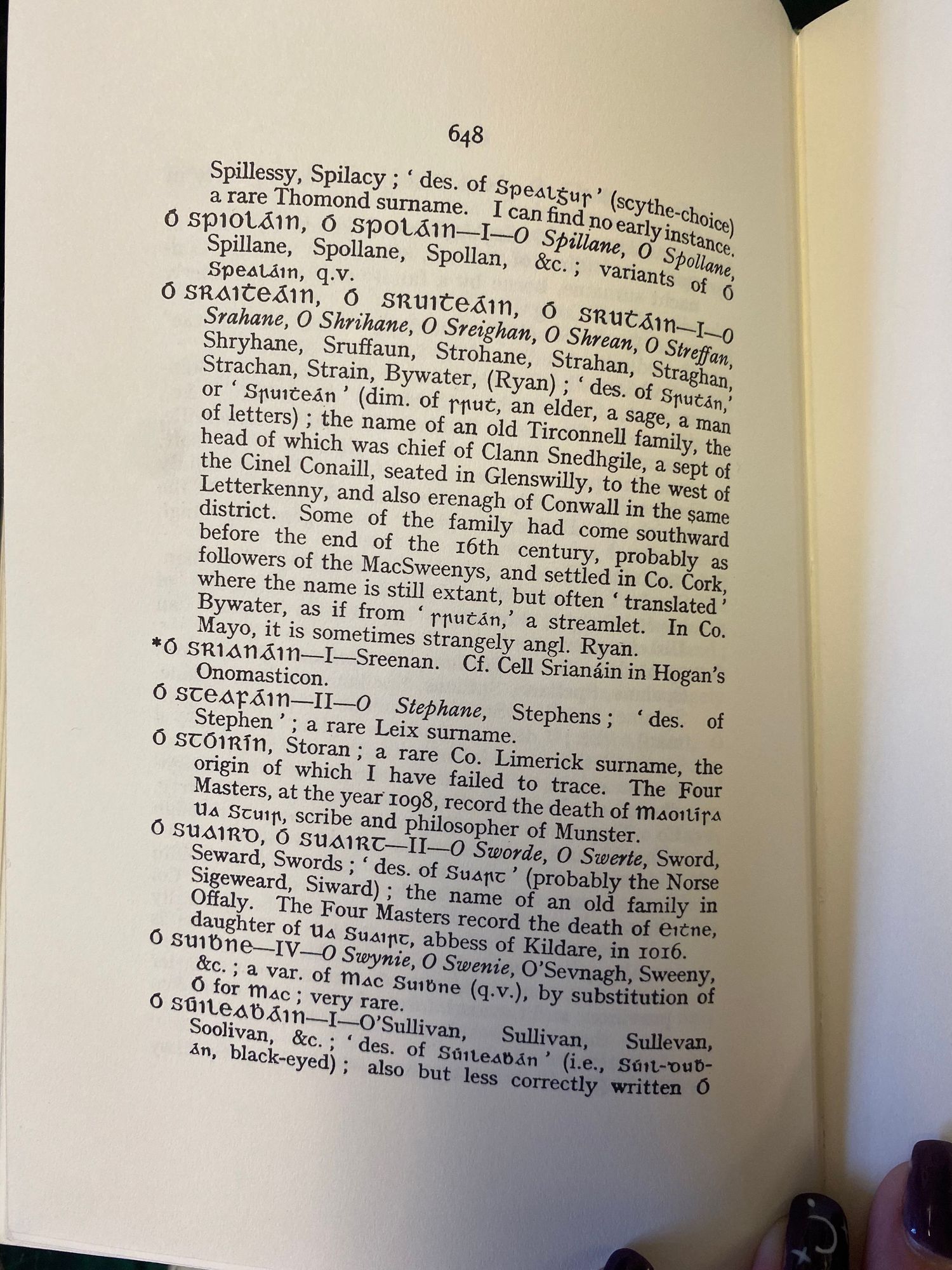 A page from an old book or dictionary showing academic text entries and definitions.
