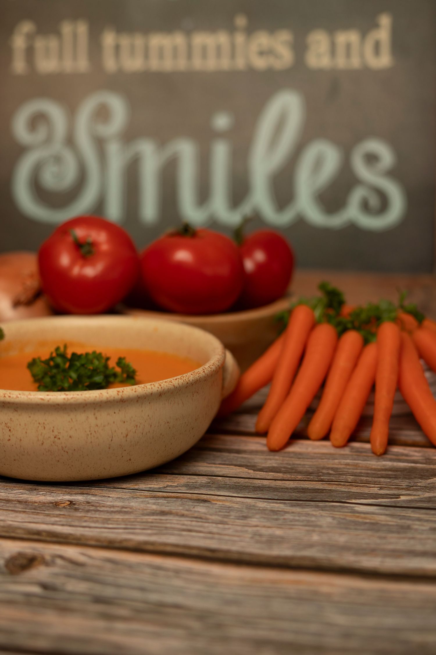Soup 
Carrotts 
Smiles