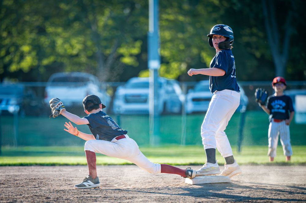 Baseball player at second base.