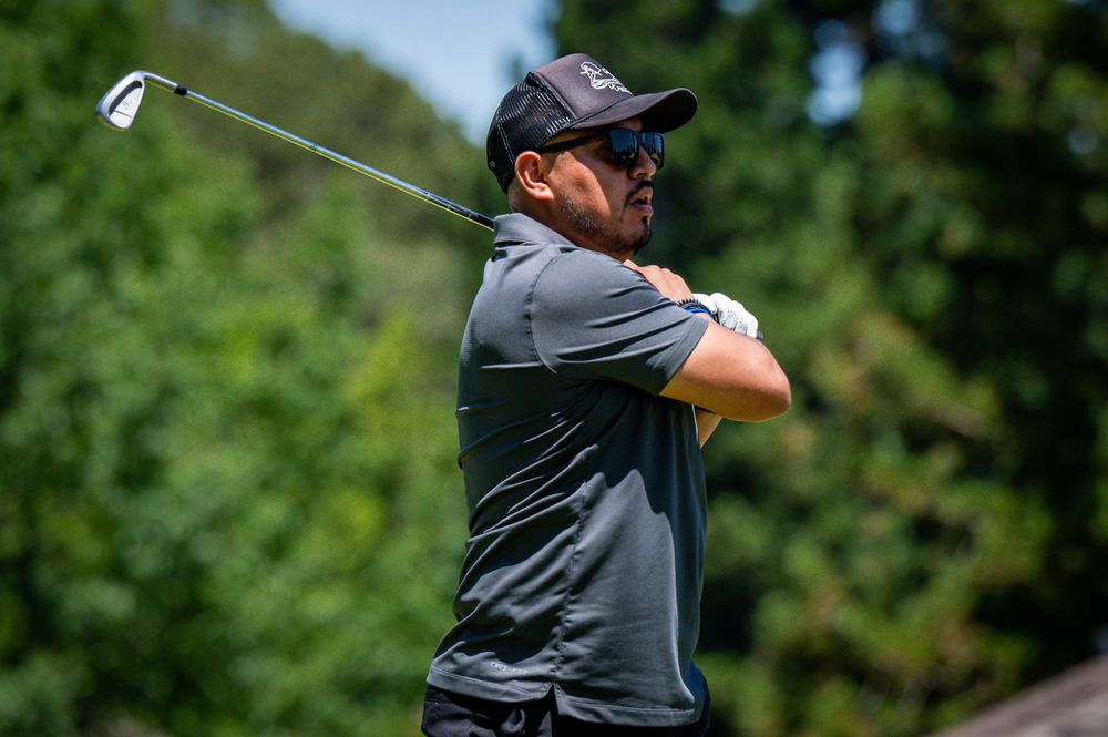 Golfer after a shot.