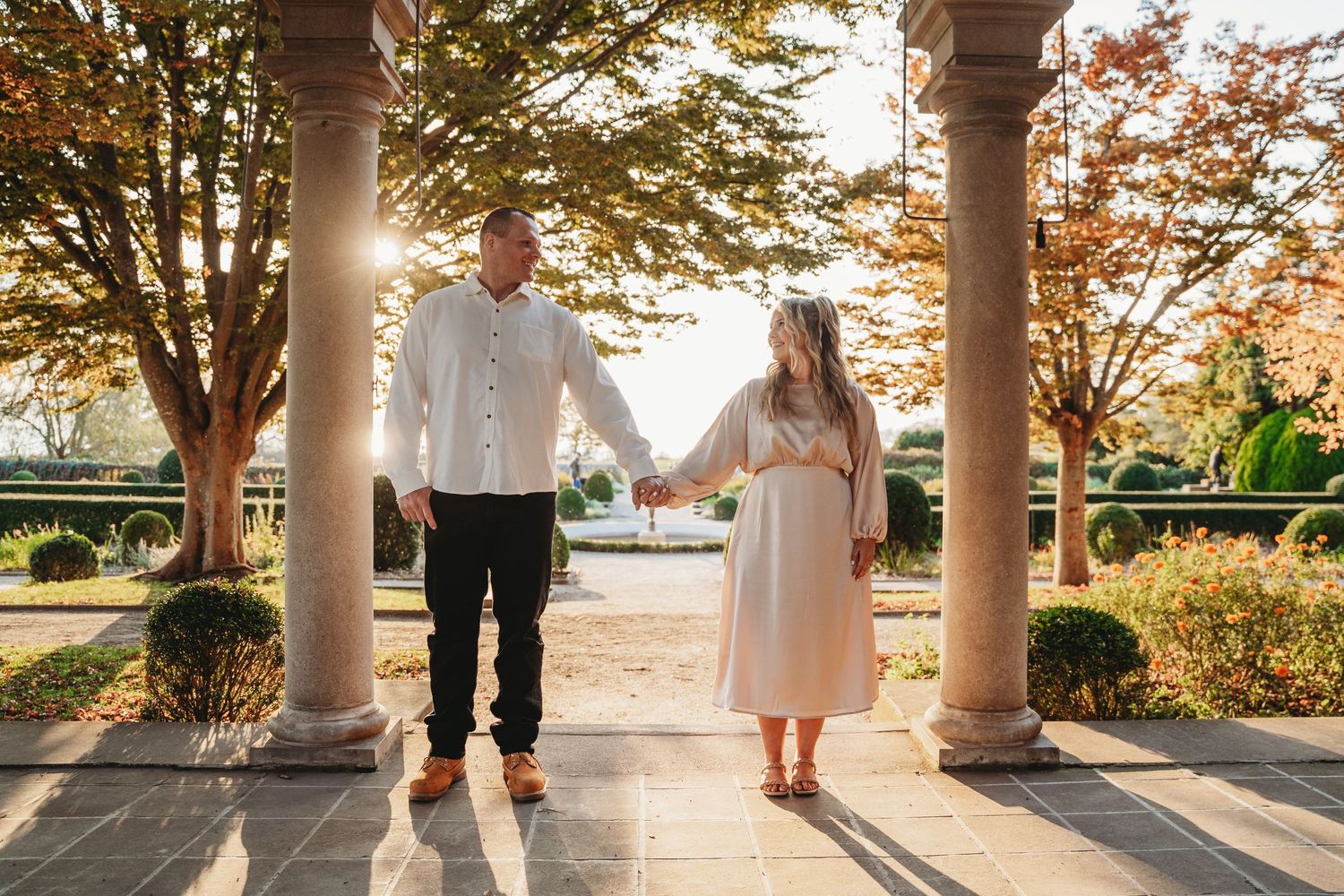 engagement session couple at golden hour