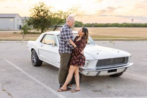 Picture of married couple posing for couples session at golden hour abilene texas dyess air force base