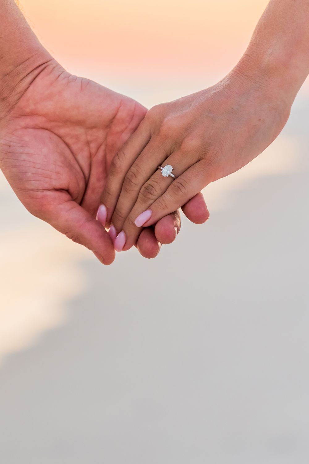 engagement ring sunset