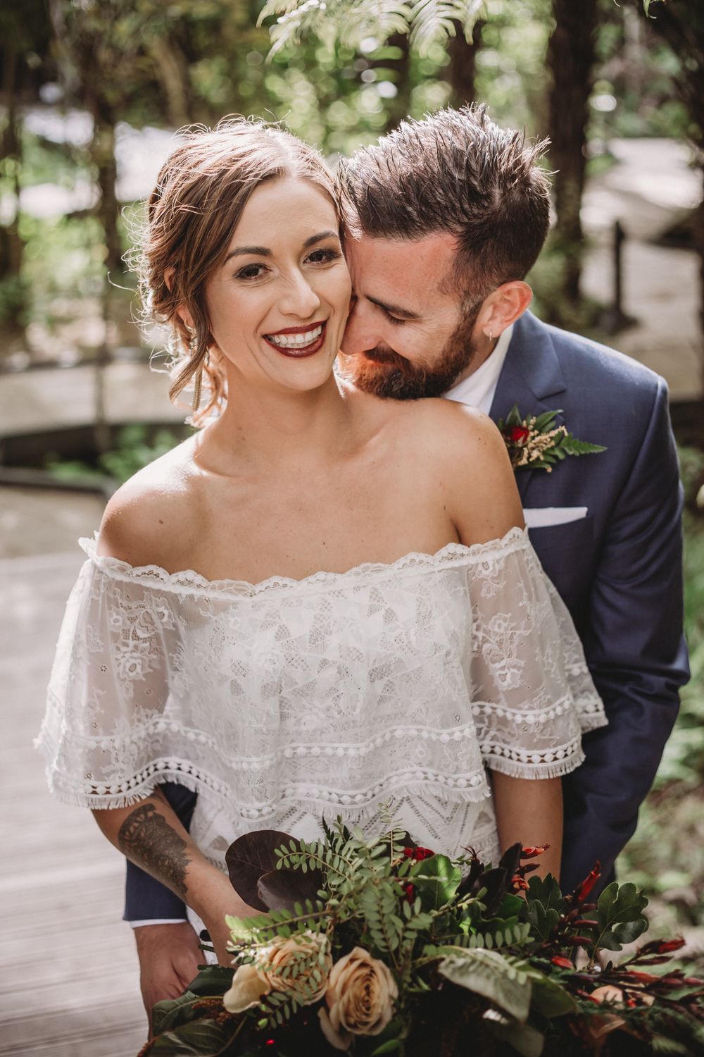 kylie and aaron's wedding at tangiaro kiwi retreat in coromandel