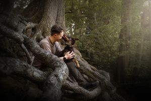 man and his dog pet photography cheshire