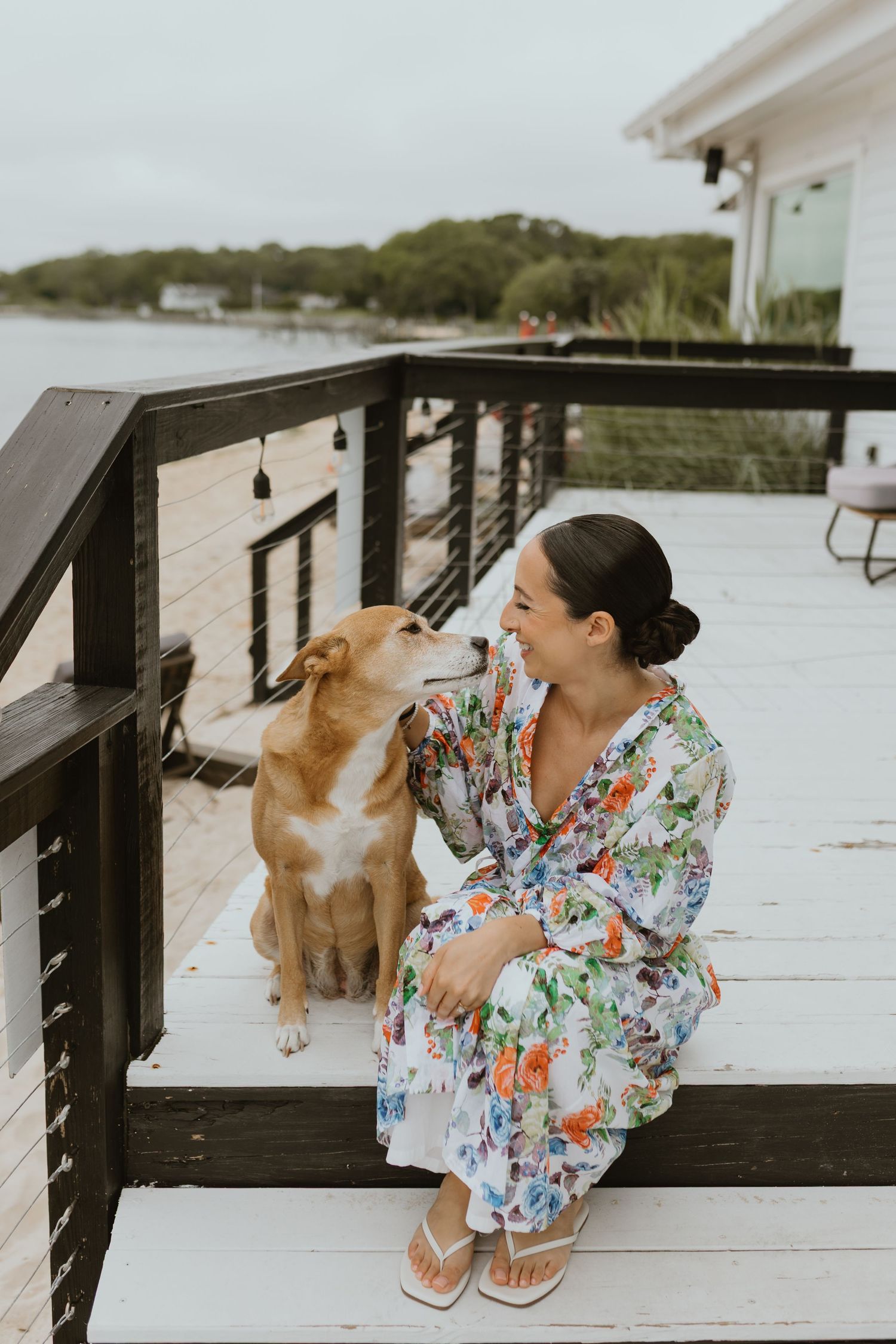Long Island bride and her dog