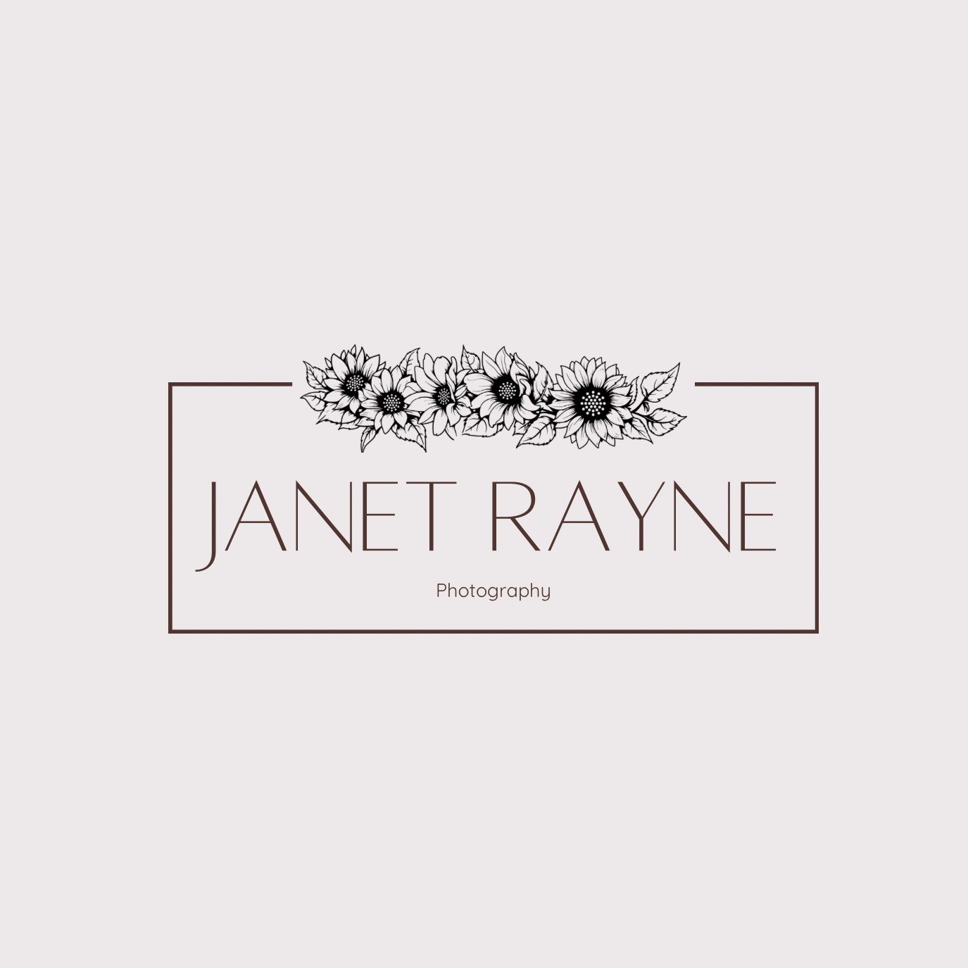 Elegant photography logo design with floral elements and text.