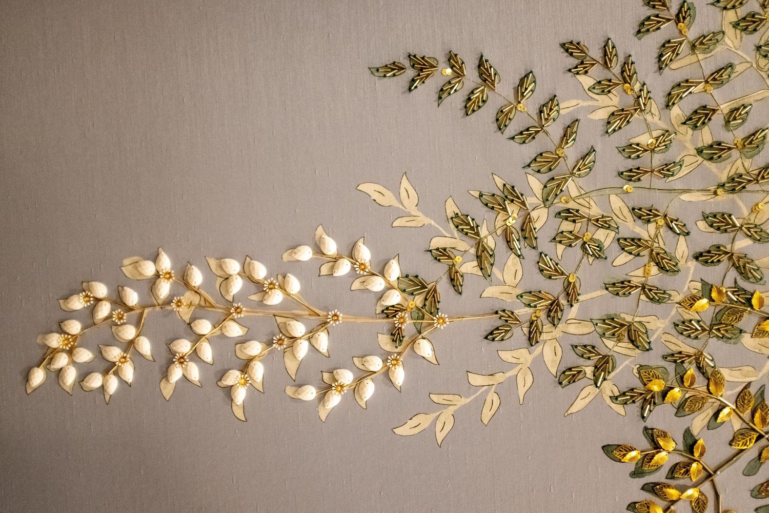 wall embroidery at Lake Forest Show House