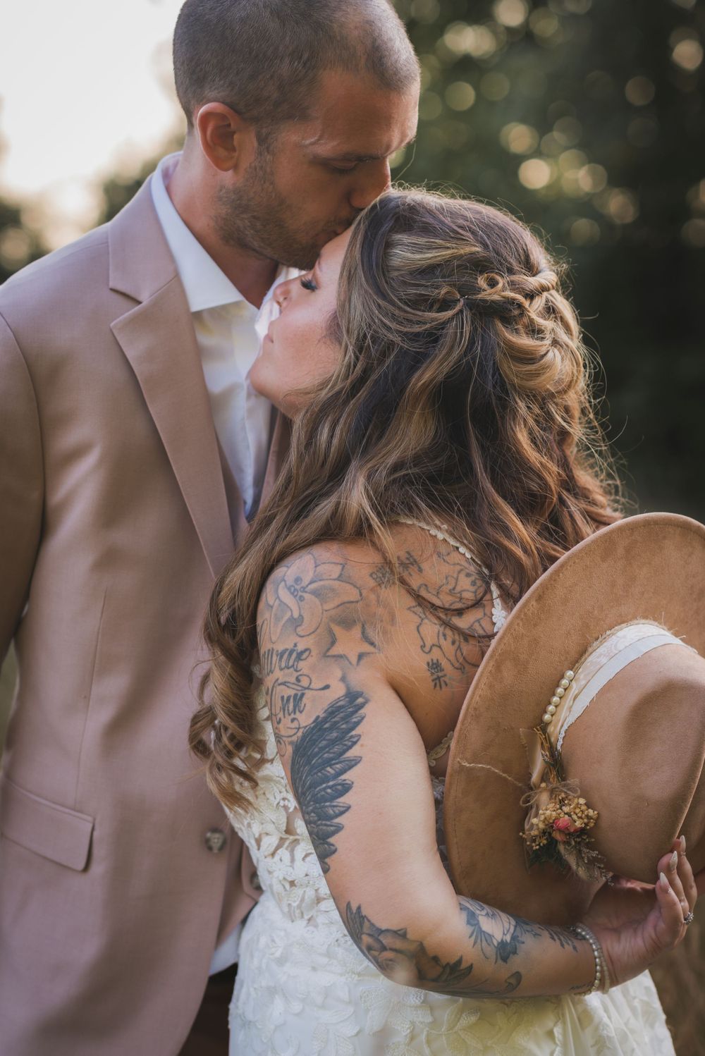 magnifique coucher de soleil. mariage