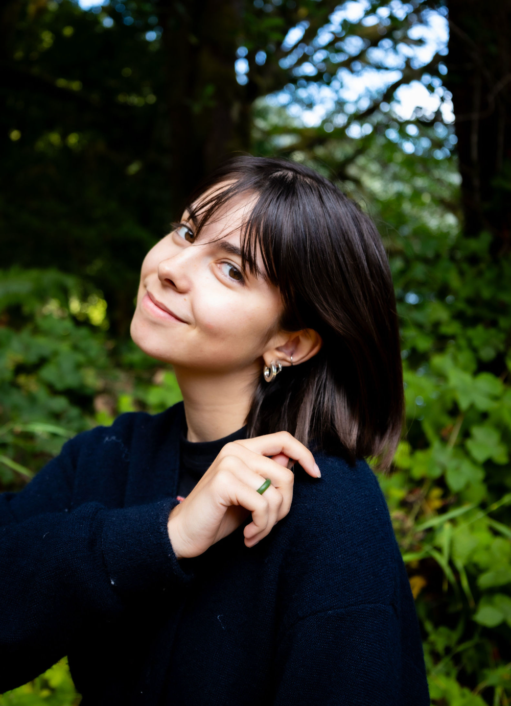 Portrait session in forest.