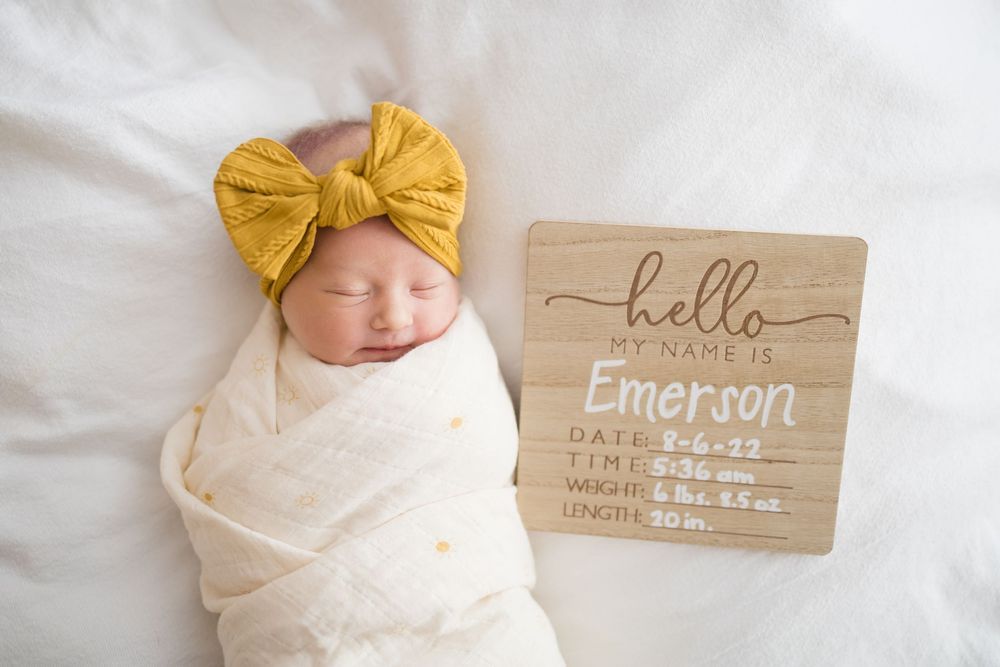 Newborn baby girl. Images at Fort Sanders Medical Center in Knoxville, TN by Nina Thomas Photography.