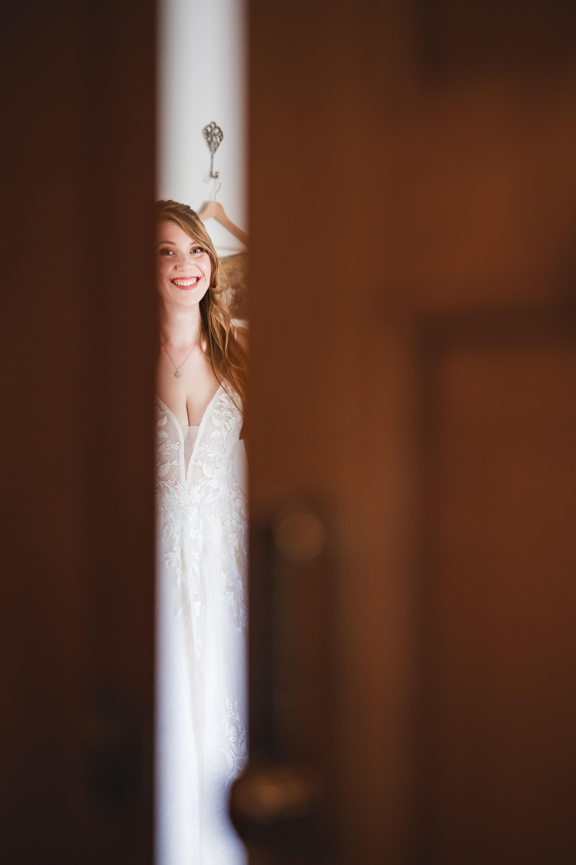 Charlotte before the ceremony, Merrydale Manor wedding photography