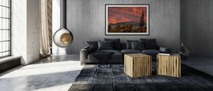 Framed Arizona landscape fine art photography displayed in a luxury living room interior