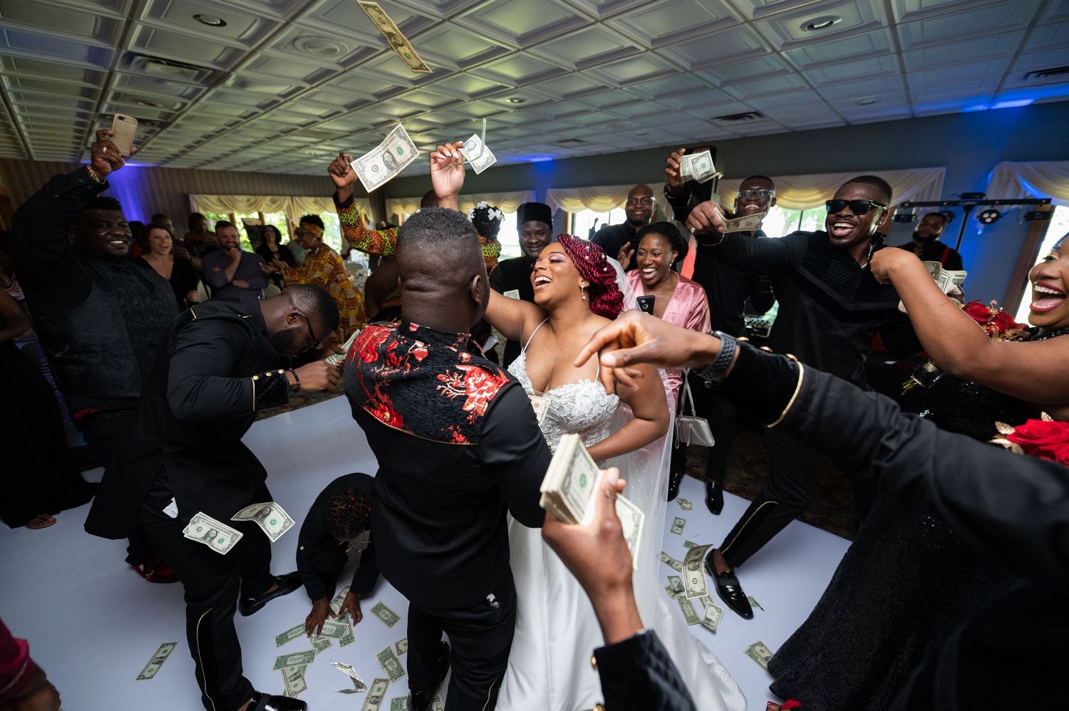 Nigerian wedding reception dancing celebration candid photography Central Florida