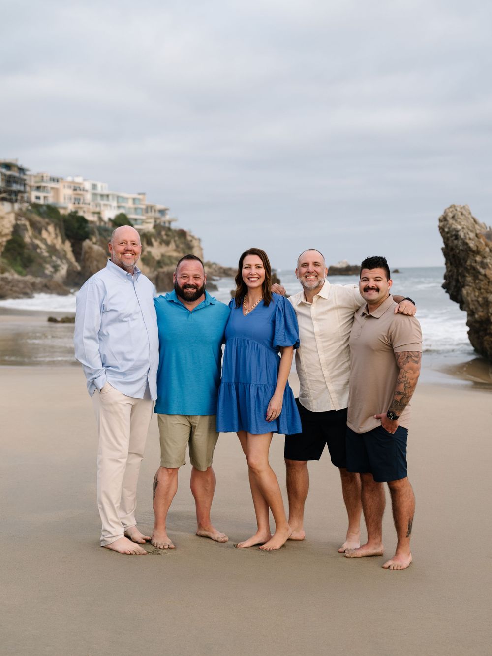 Family members standing together during a Newport Beach extended family photo session.