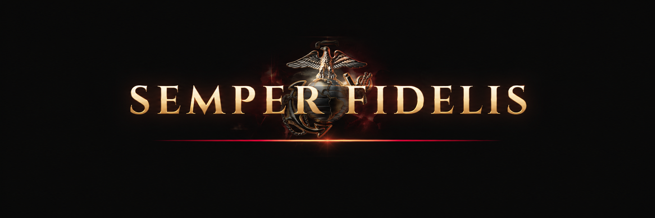 Semper Fidelis and golden Marine Corps Eagle, Globe, and Anchor emblem — Fotolilly Photography, USMC veteran-owned business in Dallas-Fort Worth, Texas.