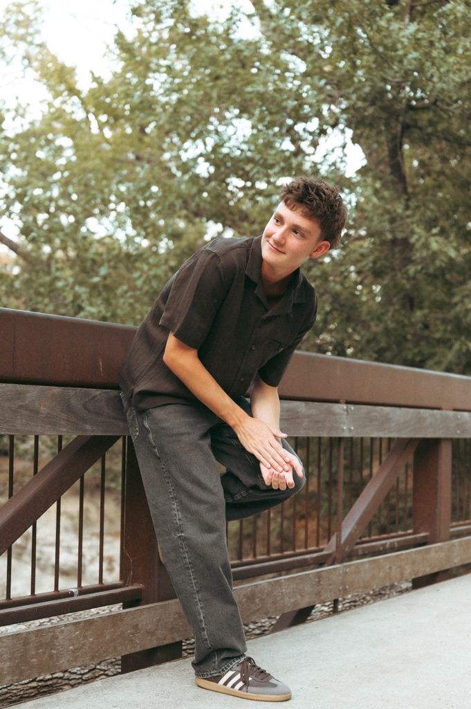 Natural senior guy pose during a North Texas senior session