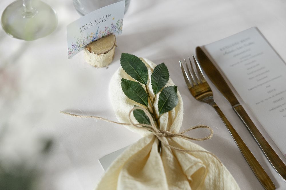 Detaljbild på dukning
