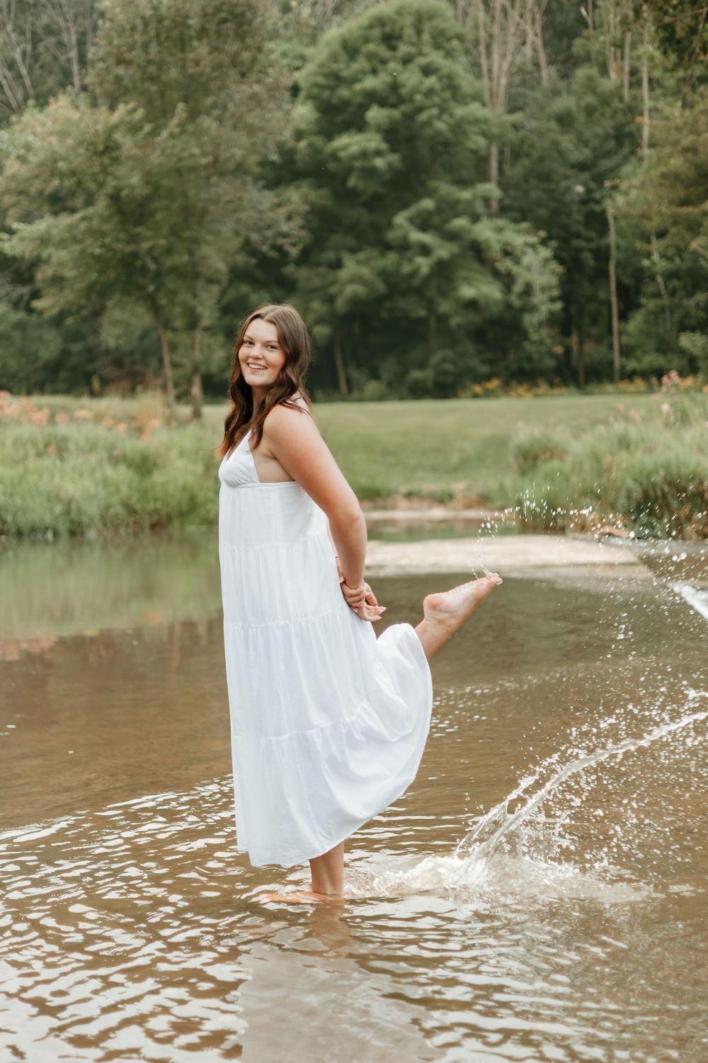 senior photo in water