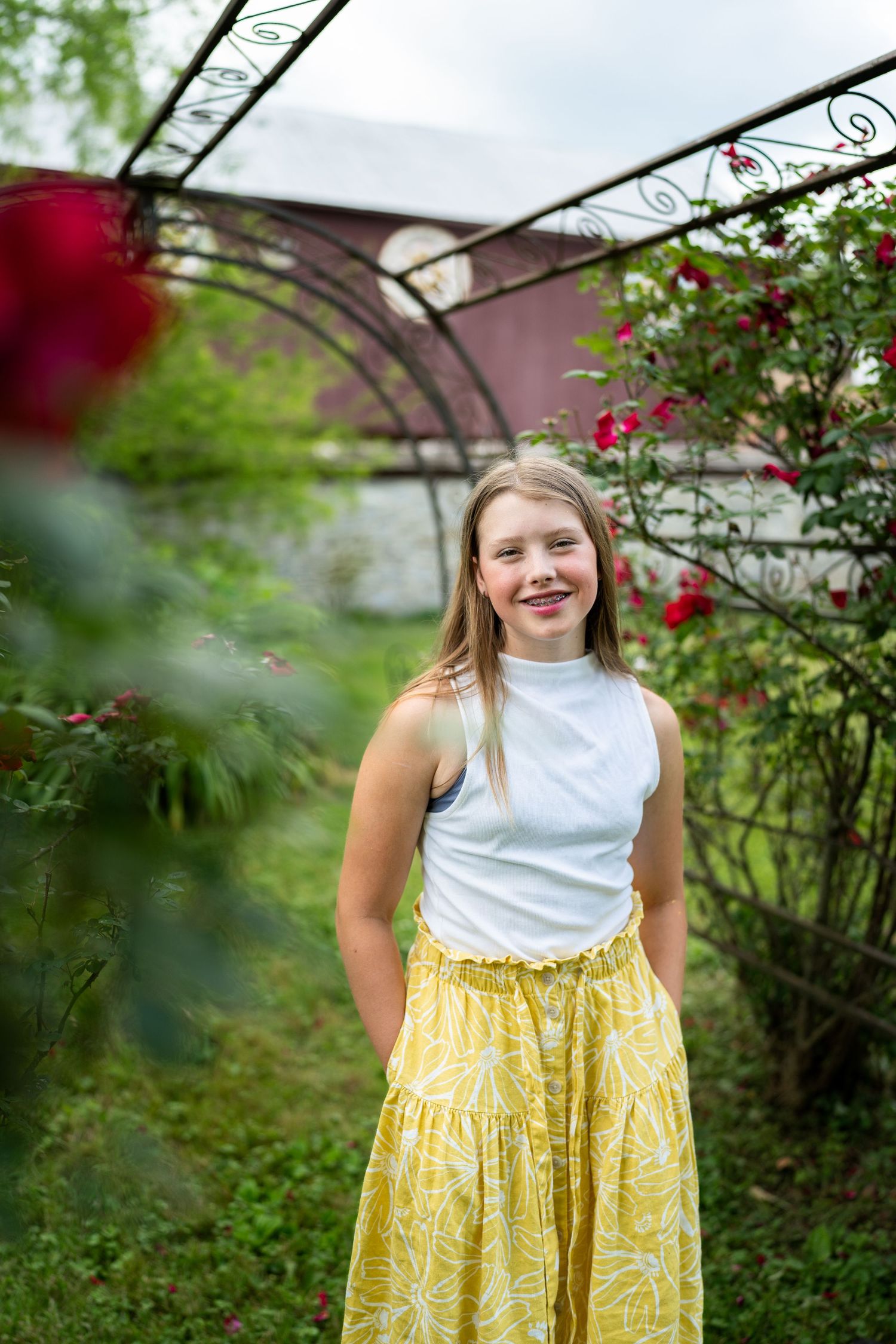 Berks & Montgomery County, Family, Portraits, Seniors. Young girl in flower garden