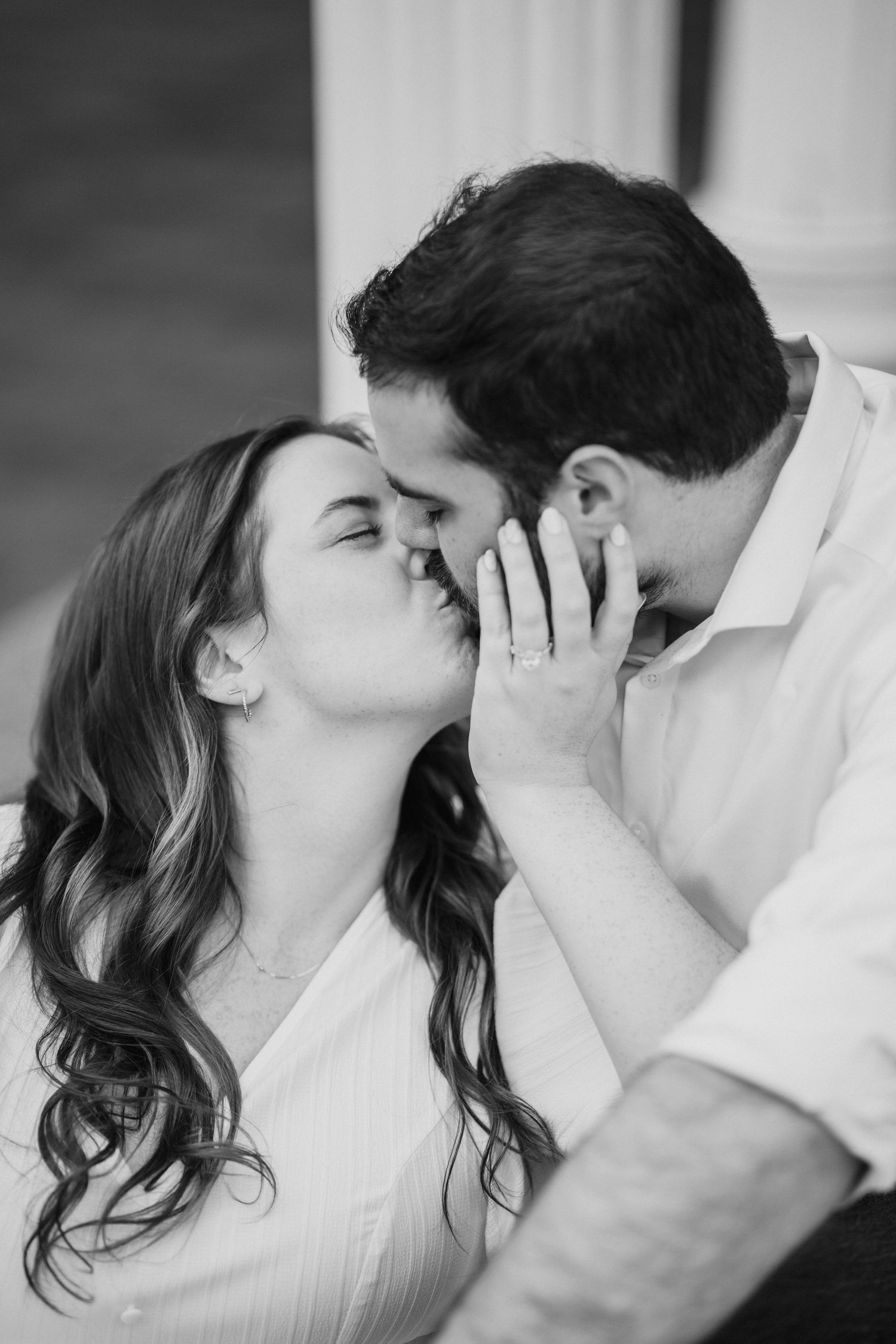 wedding couple posing in the mountains in north carolina