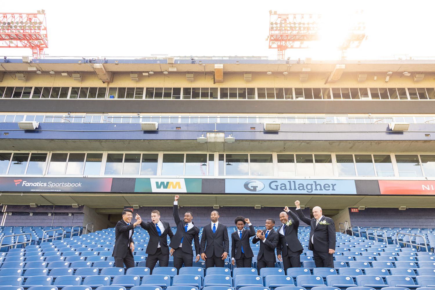 Nissan Stadium Wedding. TN Titans. Wedding Party. By Nashville Wedding Photographer - Josh Bennett Photography