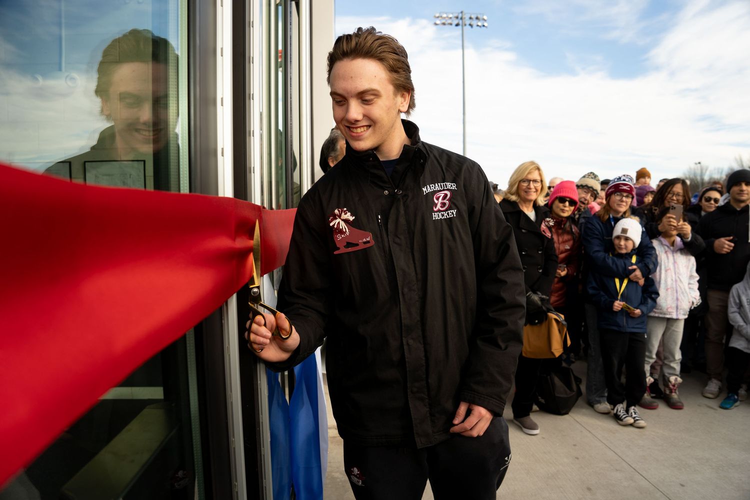 Ribbon cutting at the Grand Opening of Belmont’s Skip Viglirolo Ice Hockey Skating Rink, community event with Leah Ramuglia Photography